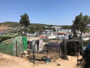 Das Lager Moria auf der Insel Lesbos vor dem Brand.